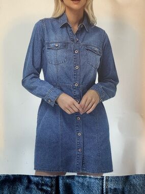 Frye Denim Button-Front Dress - light wash